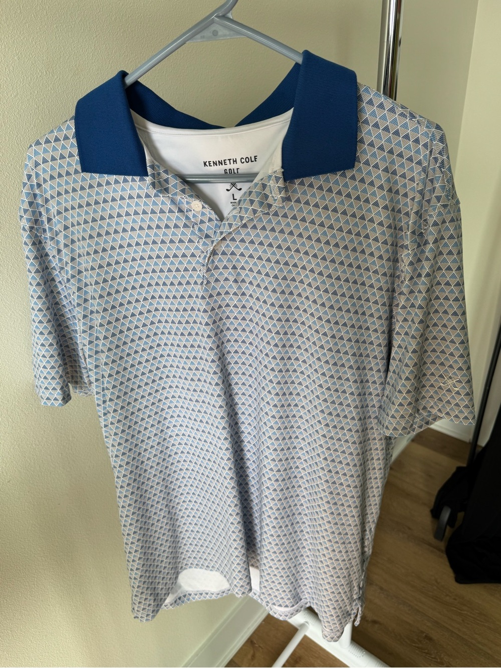 Kenneth Cole Golf Polo Shirt Mens L Moisture Wicking Shape Retention UPF 50